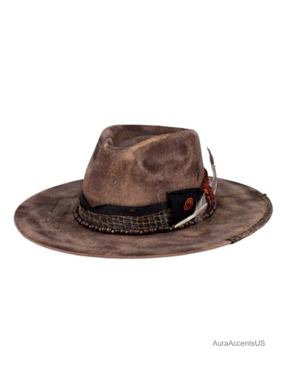 Handmade 100% Wool Stiff Felt Wide Brim Fedora Rancher Hat